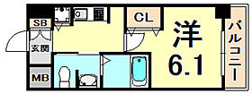 エスリード西宮北口第2  ｜ 兵庫県西宮市深津町（賃貸マンション1K・6階・22.29㎡） その2