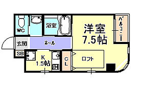 アムール親王塚  ｜ 兵庫県芦屋市親王塚町（賃貸マンション1K・2階・27.66㎡） その2