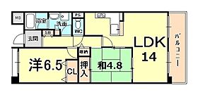 甲子園六石町ハイツ  ｜ 兵庫県西宮市甲子園六石町（賃貸マンション2LDK・5階・59.34㎡） その2