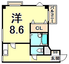 ユーコート武庫川  ｜ 兵庫県西宮市小松東町２丁目（賃貸マンション1DK・3階・27.00㎡） その2