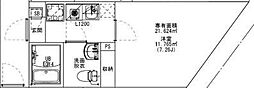 スタートライズ 3階1Kの間取り