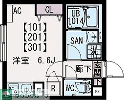 JR京浜東北・根岸線 浦和駅 徒歩14分の賃貸マンション 1階1Kの間取り