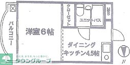 JR京浜東北・根岸線 北浦和駅 徒歩10分の賃貸マンション 1階ワンルームの間取り