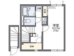 東武伊勢崎線 獨協大学前駅 徒歩14分の賃貸アパート 2階1Kの間取り