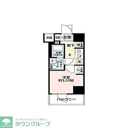 プレール・ドゥーク川口並木 1Kの間取図画像