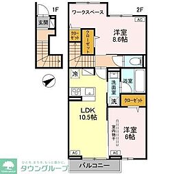 WisteriaIII 2LDKの間取図画像