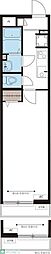 リヴィエール北戸田 1Kの間取図画像