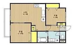 VillaOceanCourt 2LDKの間取図画像