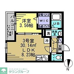 AJ新越谷 1LDKの間取図画像