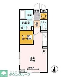 ルミエール新越谷 ワンルームの間取図画像