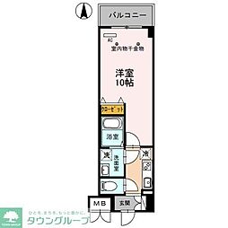 クラヴィーア草加 1Kの間取図画像