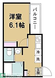 キャメル浦和桜田 1Kの間取図画像