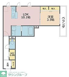 GrandeClasse新都心 1LDKの間取図画像
