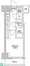 ザ・パークハビオ川口 1Kの間取図画像