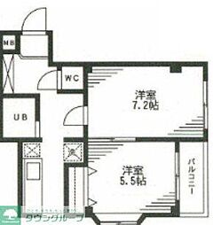 東川口マンション 2Kの間取図画像