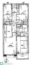 ライオンズマンション与野本町第2 3LDKの間取図画像