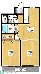 メゾン一伸 2DKの間取図画像