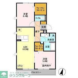 エミネンス武蔵浦和 2LDKの間取図画像
