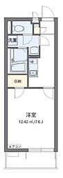 クレイノ芝富士ハイツ 1Kの間取図画像