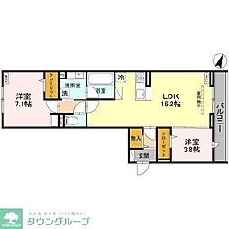 Noble raffiner戸塚東 A 2LDKの間取図画像