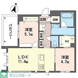 アクールジョア 2LDKの間取図画像