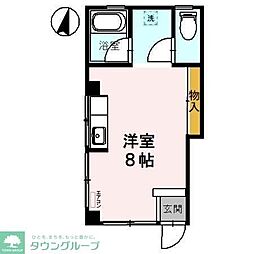 フォルターナ常盤 ワンルームの間取図画像
