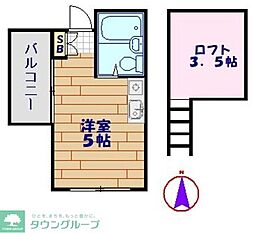 キャピタル北町 ワンルームの間取図画像