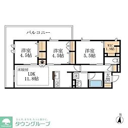 ジャンヴィエ・ルナ 3LDKの間取図画像