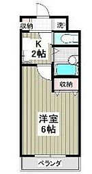 川口プラザD 1Kの間取図画像