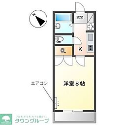 パルティール・コトブキ 1Kの間取図画像