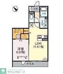 レスティングスウェル浦和 1LDKの間取図画像