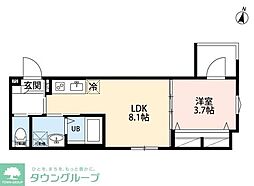 ノワール与野本町(ノワールヨノホンマチ) 1LDKの間取図画像