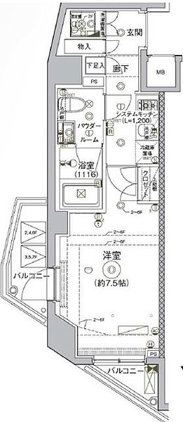 クレヴィスタ練馬平和台 ｜東京都練馬区平和台2丁目(賃貸マンション1K・6階・25.47㎡)の写真 その6