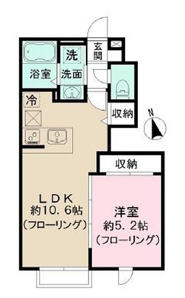 カイゼル ｜東京都新宿区上落合1丁目(賃貸アパート1LDK・1階・35.99㎡)の写真 その2