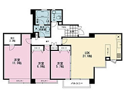 ルシェール油面 3LDKの間取図画像