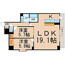 愛知県名古屋市中区松原２丁目（賃貸マンション2LDK・7階・65.35㎡） その2