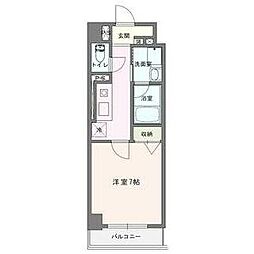 名古屋市営鶴舞線 浄心駅 徒歩12分の賃貸マンション 4階1Kの間取り