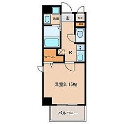 シャルマン新栄 1Kの間取図画像