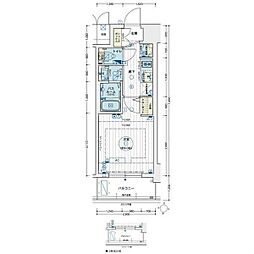 エステムコート名古屋新栄アクシス 1Kの間取図画像