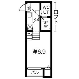 アストリア名駅 1SKの間取図画像