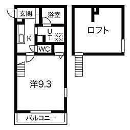 インスタイル大同町 1SKの間取図画像