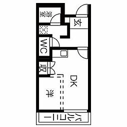 AXIA八熊 1DKの間取図画像
