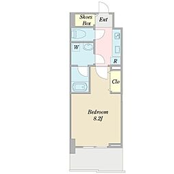 レジデンスSUN.K 1Kの間取図画像