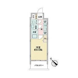 アステリ鶴舞エーナ 1Kの間取図画像