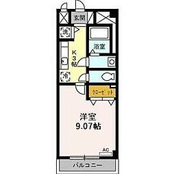 プレストンズ新栄 1Kの間取図画像