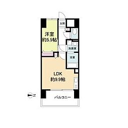 ラドゥセール山王 1LDKの間取図画像