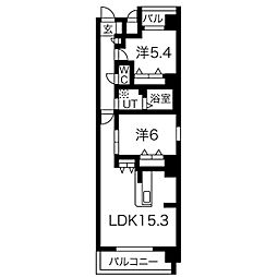 エヌアール金山 2LDKの間取図画像