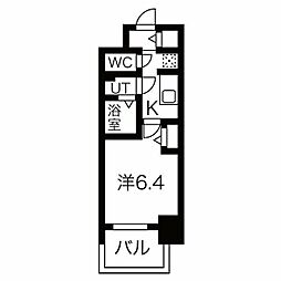 メイクス名駅南2 1Kの間取図画像