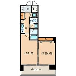casa+α名駅南 1LDKの間取図画像