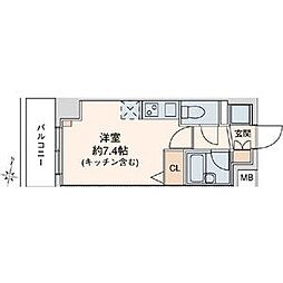 スペーシア堀田 ワンルームの間取図画像